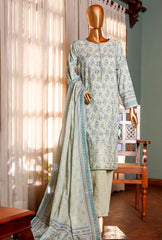 08 | 3 PC Unstitched Premium Lawn Suit By Hz Textiles