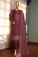 09 | 3 PC Unstitched Premium Lawn Suit By Hz Textiles