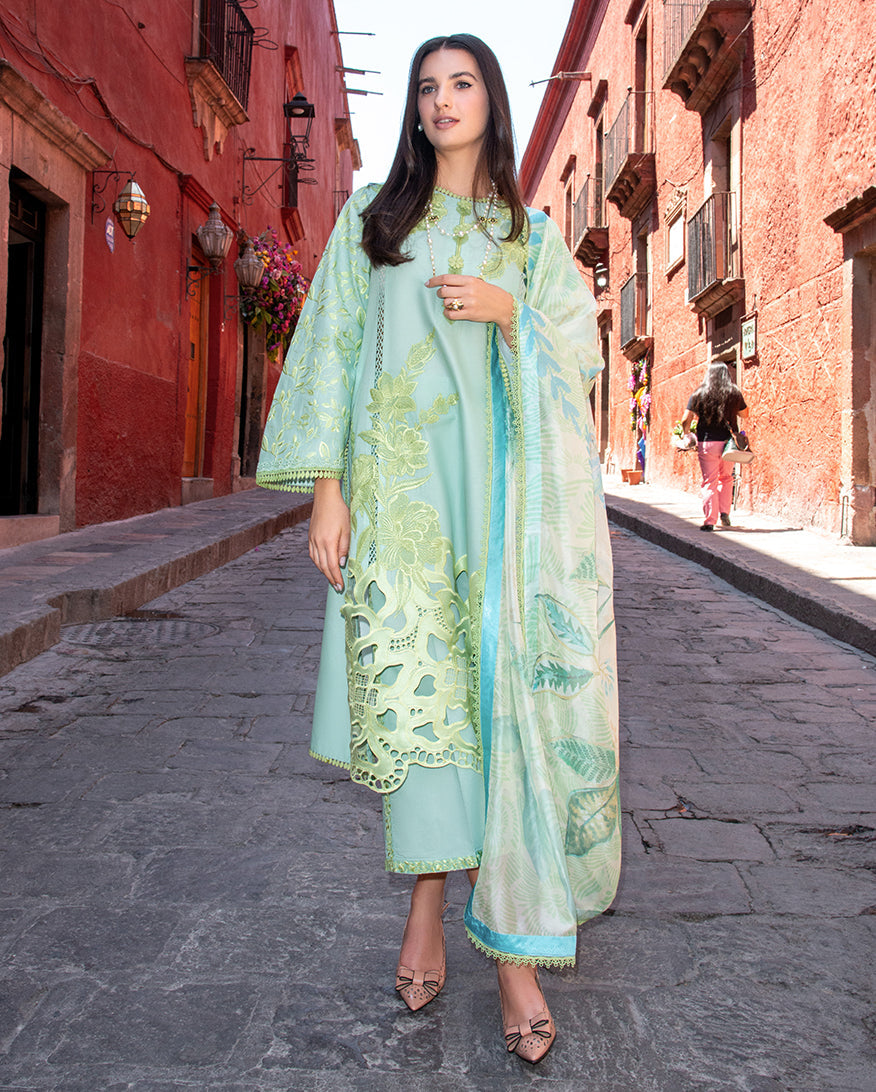 3-PC Unstitched Embroidered Lawn Odessey By Mushq | Paloma