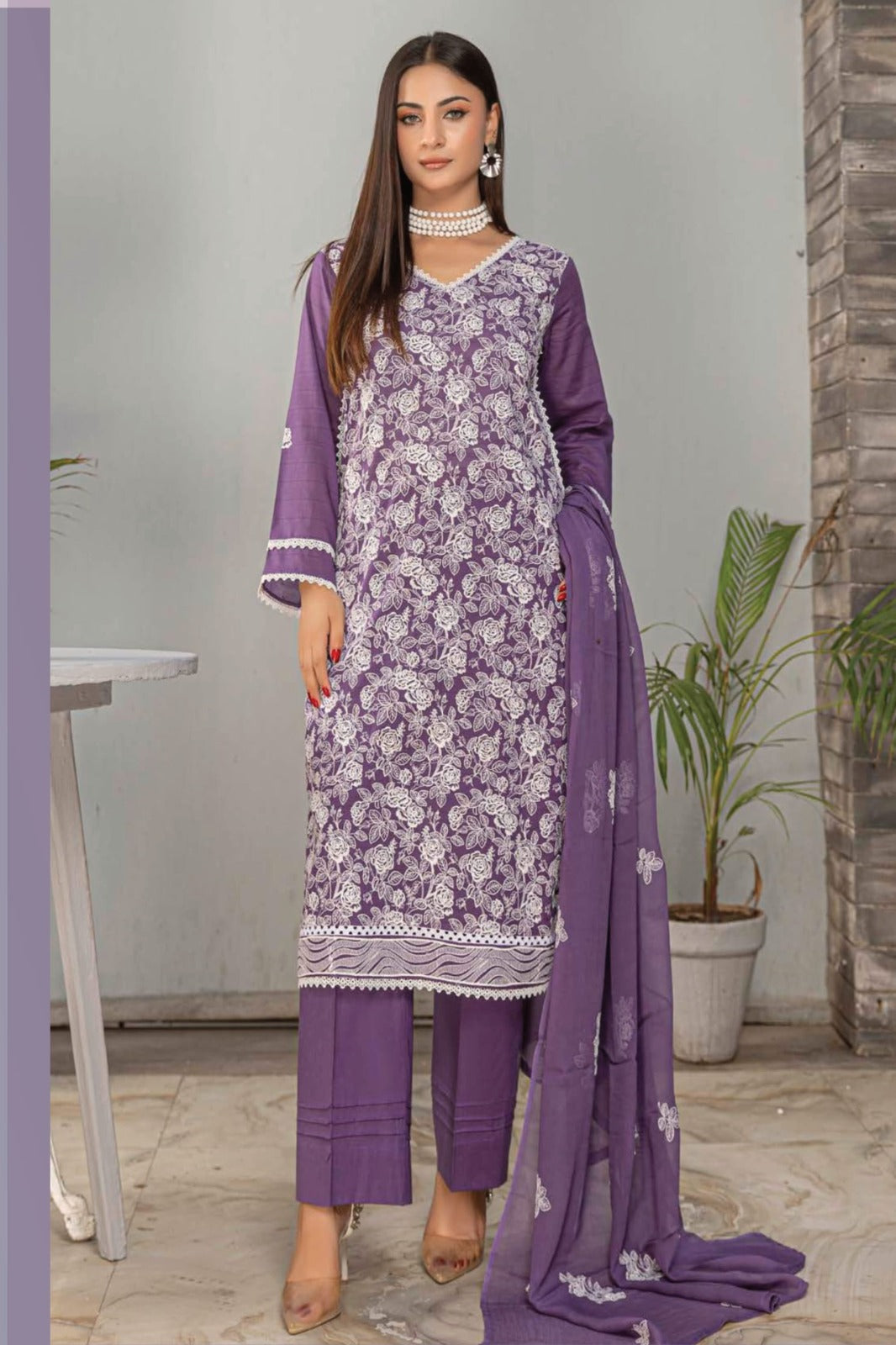 3-PC Unstitched Printed Lawn Parisa By Milli | D-02