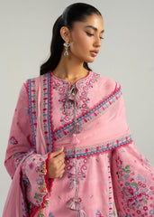 3-PC Unstitched Luxury Lawn By Hussain Rehar | Pembe