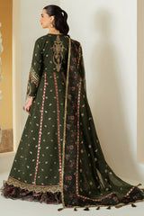 Pine | 3 Pc Unstitched Suit Embroidered Raw Silk Luxe By Alizeh