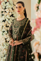 Pine | 3 Pc Unstitched Suit Embroidered Raw Silk Luxe By Alizeh