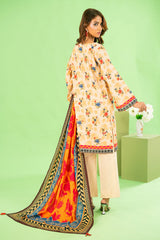 3 Piece Printed Khaddar Suit with Zari Dupatta By Gul Ahmed