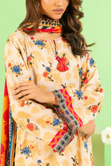 3 Piece Printed Khaddar Suit with Zari Dupatta By Gul Ahmed