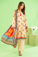 3 Piece Printed Khaddar Suit with Zari Dupatta By Gul Ahmed