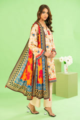 3 Piece Printed Khaddar Suit with Zari Dupatta By Gul Ahmed