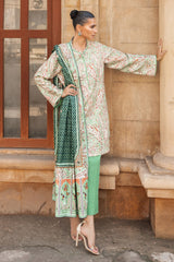 3 Piece Printed Khaddar Suit with Zari Dupatta By Gul Ahmed