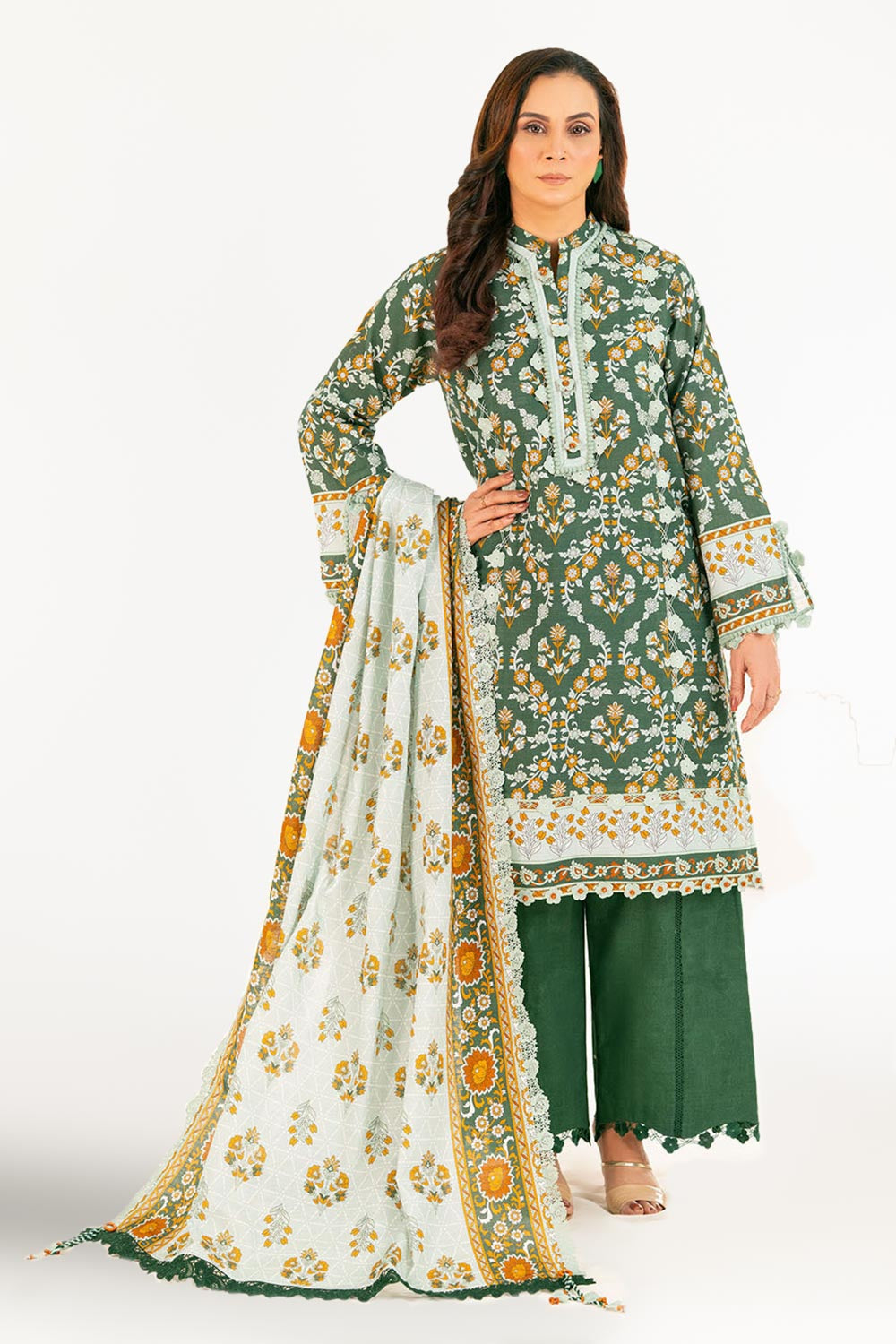 3 Piece Printed Khaddar Suit with Dupatta By Gul Ahmed