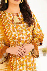 3 Piece Printed Khaddar Suit with Dupatta By Gul Ahmed