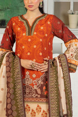 3 Piece Printed Khaddar Suit with Zari Dupatta By Gul Ahmed