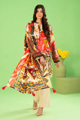 3 Piece Printed Khaddar Suit with Zari Dupatta By Gul Ahmed