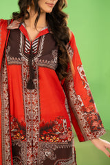 3 Piece Printed Khaddar Suit with Zari Dupatta By Gul Ahmed