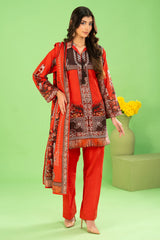 3 Piece Printed Khaddar Suit with Zari Dupatta By Gul Ahmed