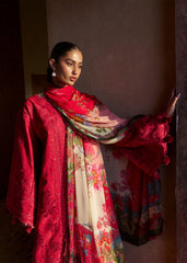 3-PC Unstitched Luxury Lawn By Hussain Rehar | Qermez