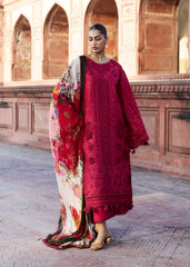 3-PC Unstitched Luxury Lawn By Hussain Rehar | Qermez