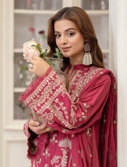 3-PC Unstitched Embroidered Rod Viscose Omid By Johra | JW-063