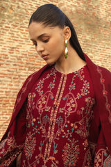 RAHA-D8 | 3Pc Unstitched Suit Winter Embroidered Khaddar By Zara Shahjahan