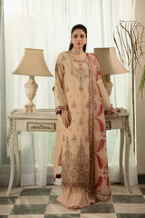 3-PC Unstitched Embroidered Suit Dehleez By Raeesa Premium | Dl 1037