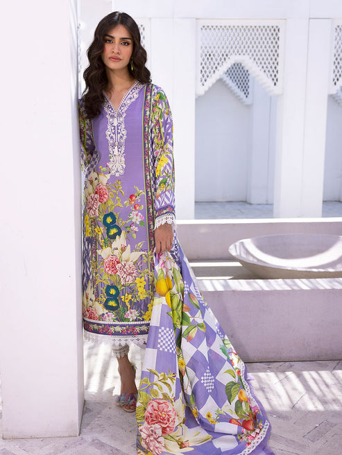 Hibiscus Bloom | 3 Pc Unstitched Leya Lawn By Roheenaz