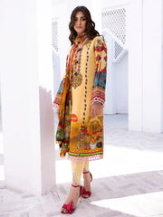 Mango Tango | 3 Pc Unstitched Leya Lawn By Roheenaz