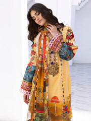 Mango Tango | 3 Pc Unstitched Leya Lawn By Roheenaz