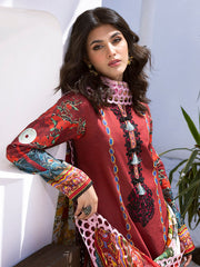 Papaya Bliss | 3 Pc Unstitched Leya Lawn By Roheenaz