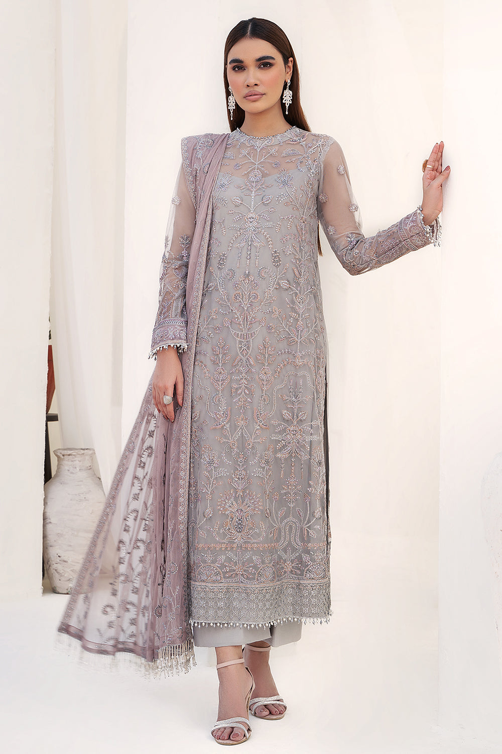 3-PC Unstiched Embroidered Chiffon By Zarif | Misty