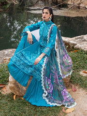 Delphinium | 3 Pc Unstitched Embroidered Lawn Dahlia By Roheenaz