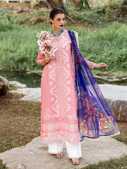 Orchid | 3 Pc Unstitched Embroidered Lawn Dahlia By Roheenaz