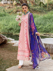 Orchid | 3 Pc Unstitched Embroidered Lawn Dahlia By Roheenaz