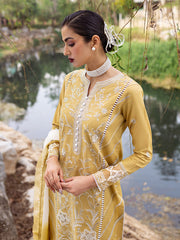 Forsythia | 3 Pc Unstitched Embroidered Lawn Dahlia By Roheenaz