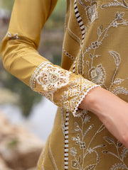 Forsythia | 3 Pc Unstitched Embroidered Lawn Dahlia By Roheenaz