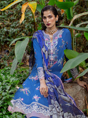 Bluebell | 3 Pc Unstitched Embroidered Lawn Dahlia By Roheenaz