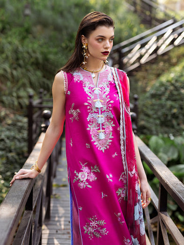Camellia | 3 Pc Unstitched Embroidered Lawn Dahlia By Roheenaz