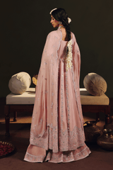 3-PC Unstitched Sequins Embroidered Raw Silk & Sharara (Nazakat) SUROOR By Ramsha