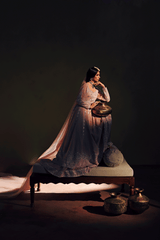 3-PC Unstitched Sequins Embroidered Raw Silk & Sharara (Nazakat) SUROOR By Ramsha
