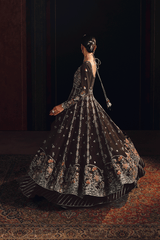 3-PC Unstitched Sequins Embroidered Raw Silk & Sharara SUROOR By Ramsha