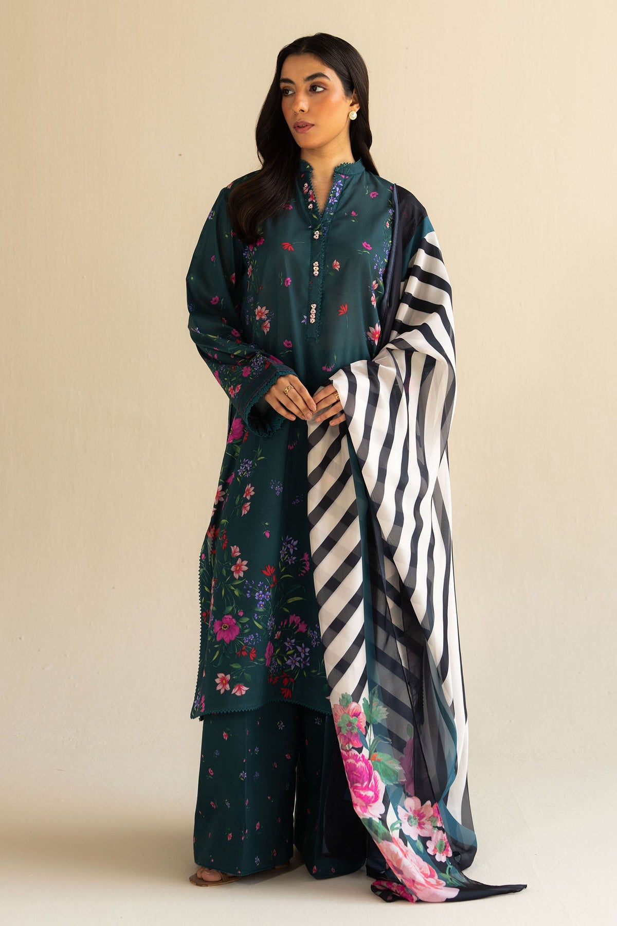 Reena-4A | 3Pc Unstitched Suit Prints Lawn Coco By Zara Shahjahan