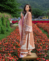 3-PC Unstitched Chikan Embroidered Lawn Hemline By Mushq | Rosette Reverie