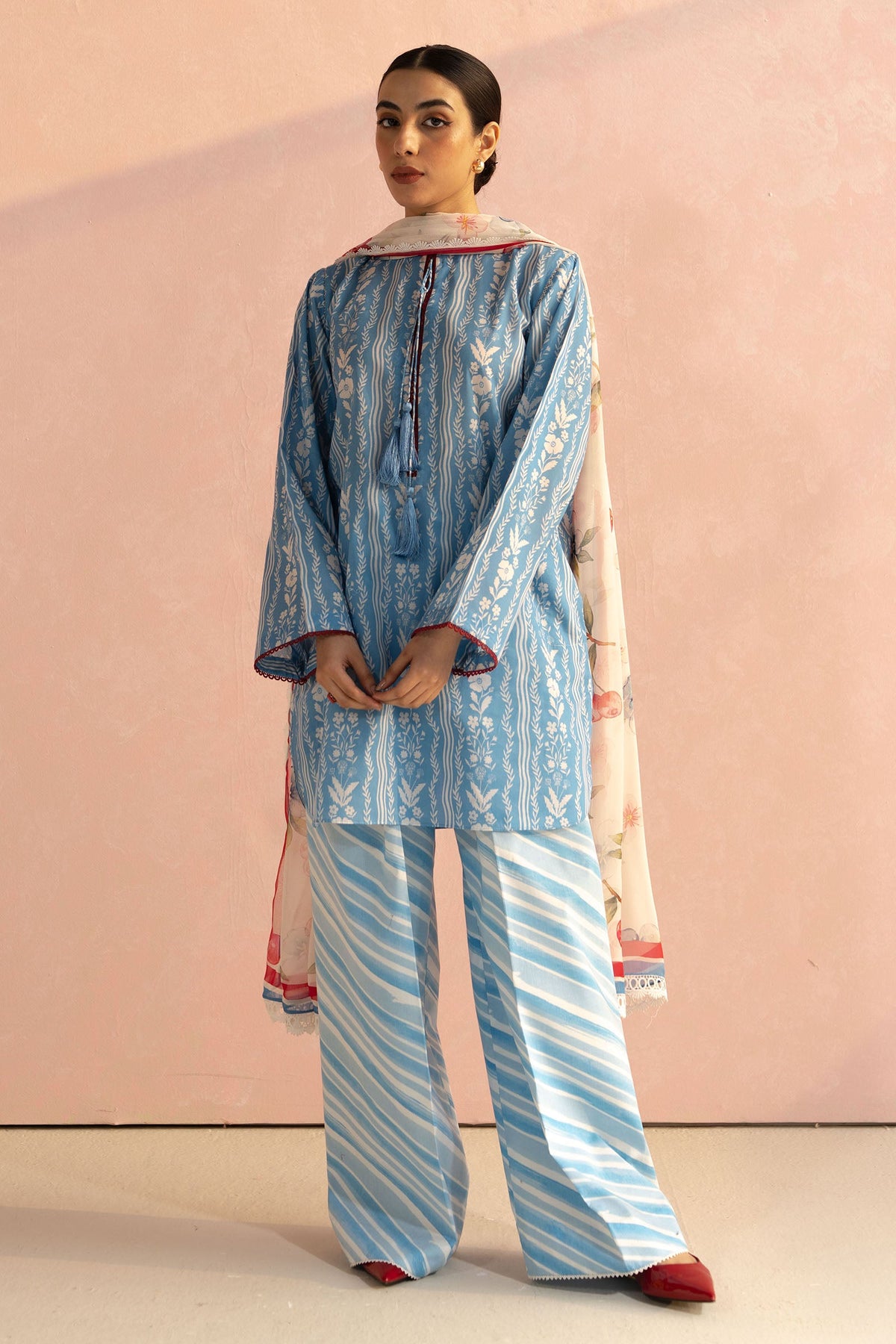 Ruby-9B | 3Pc Unstitched Suit Prints Lawn Coco By Zara Shahjahan