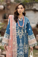 S.L 42 Hana | 3PC Unstitched Gulposh Luxury Lawn By Serene Premium