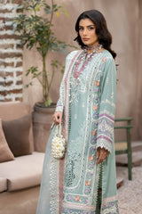 S.L 49 Mirha | 3PC Unstitched Gulposh Luxury Lawn By Serene Premium