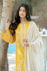 S.L 66 Zeeba | 3PC Unstitched Embroidered Luxury Lawn By Imrozia Premium