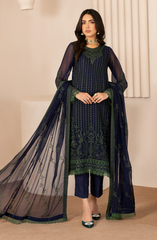 ZL 06 MAHAY | 3PC Unstitched Chiffon Edit Thread Work By Zarif