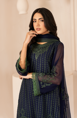 ZL 06 MAHAY | 3PC Unstitched Chiffon Edit Thread Work By Zarif