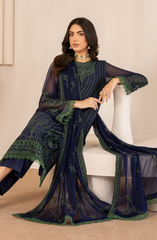 ZL 06 MAHAY | 3PC Unstitched Chiffon Edit Thread Work By Zarif