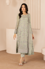 ZL 04 AFSA | 3PC Unstitched Chiffon Edit Thread Work By Zarif