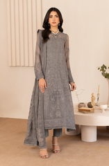 ZL 05 AYMAH | 3PC Unstitched Chiffon Edit Thread Work By Zarif