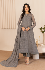 ZL 05 AYMAH | 3PC Unstitched Chiffon Edit Thread Work By Zarif